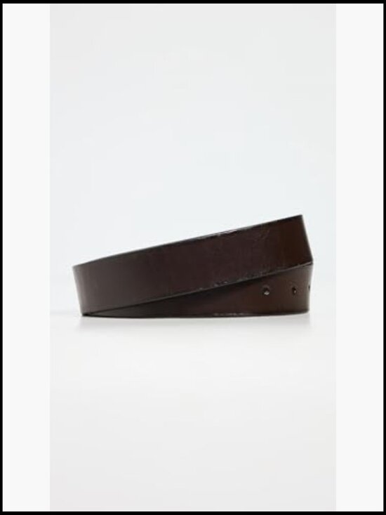 Leather Oval Buckle Belt - Gold-Tone Hardware main image 4